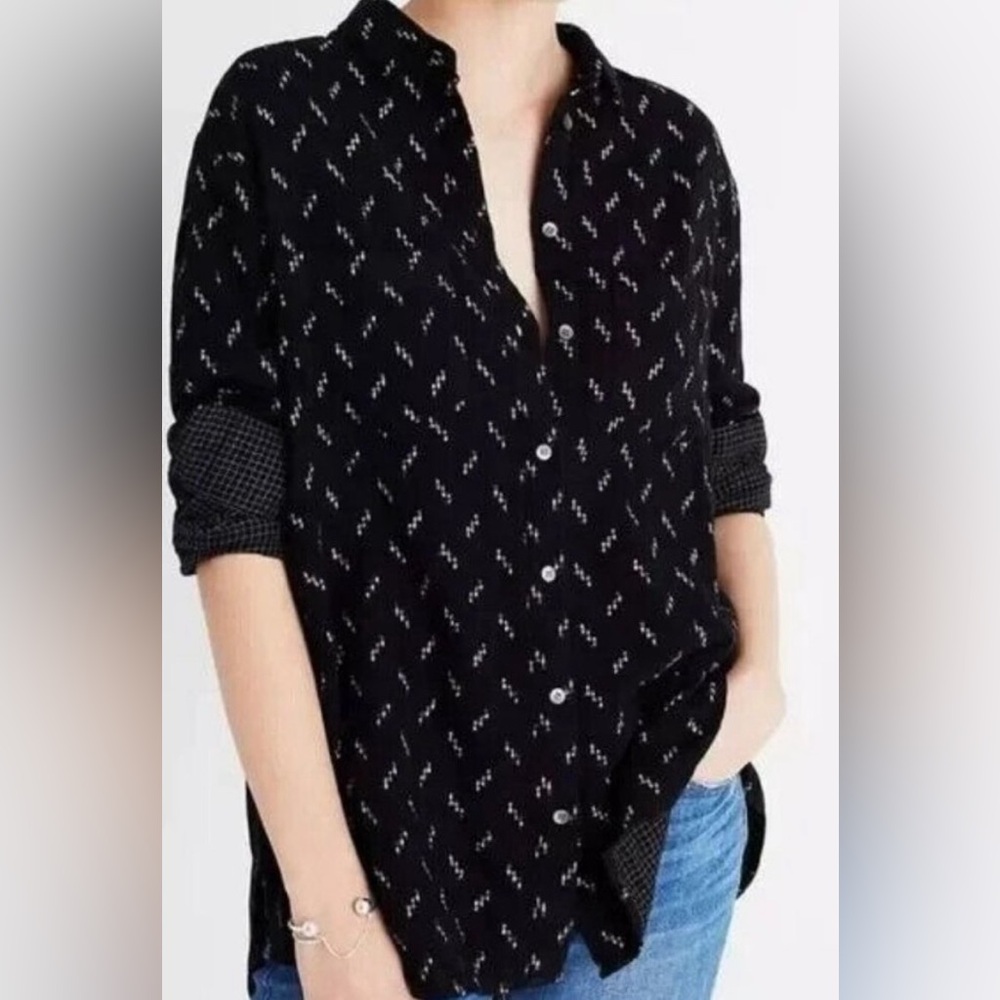 Madewell Ikat Oversized Ex Boyfriend Shirt Size L